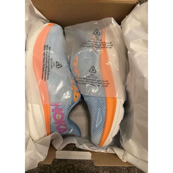 Hoka Clifton 9 Women's Running Shoes Blue/Orange Size 6.5B Sneakers - Picture 11 of 12